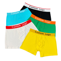 Boxers pour hommes avec logo personnalisé, séchage rapide, respirants, en tricot, avec ceinture élastique rouge personnalisée