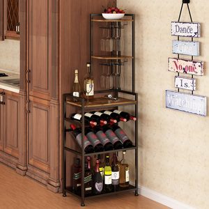 Porte-bouteilles de vin sur pied à 6 niveaux, support à verres pour bar, couleur et logo personnalisables, style Art Déco - Product Image 4