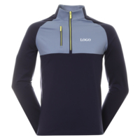 Sweat-shirt coupe-vent en nylon de qualité supérieure à fermeture éclair pour hommes Logo personnalisé athlétique haut à manches longues imprimé pour le golf de printemps