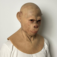 Masque de singe en silicone réaliste pour la tête entière, accessoire amusant pour cosplay, Halloween, farces, maquillage et déguisement