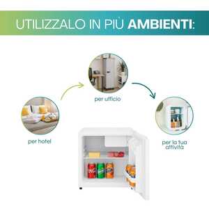Mini Refrigerador Blanco de 46 Litros, Compacto, con Puerta Reversible y Termostato Ajustable, Refrigerador Tipo Barra - Product Image 4