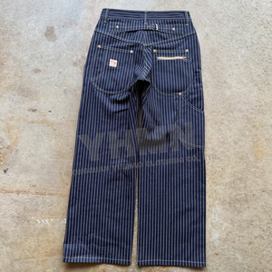 Jean <span class=keywords><strong>Homme</strong></span> Baggy en Denim Vintage à Rayures Fines Aiguille, 12 OZ, <span class=keywords><strong>Coupe</strong></span> Large Oversize, Streetwear Haute Qualité, Personnalisé Fabricant - Product Image 2