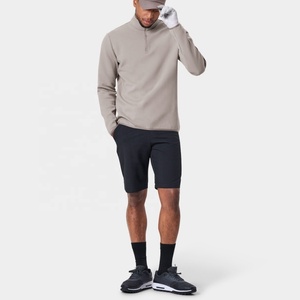 مخصص للرجال بوليستر وg تيري فرنسي رياضي جاف بلون سادة كم طويل سادة محبوك ربع سحاب جولف بلوفر - Product Image 6