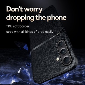 Étui de téléphone magnétique en cuir mat de luxe pour <span class=keywords><strong>Samsung</strong></span> Galaxy S26 S25 S24 S23 S22 S21 Ultra + <span class=keywords><strong>FE</strong></span>, coque de protection souple en TPU - Product Image 3