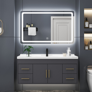 JINGSHUN Mobile Bagno Moderno Ecologico in Legno Grigio con Lavabo, Specchio e <span class=keywords><strong>WC</strong></span>, Combinazione Completa per Arredamento Casa - Product Image 2