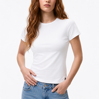 T-shirt de sport pour femme à manches courtes, col rond, coupe ajustée, séchage rapide, respirant, pour yoga et course à pied, design OEM