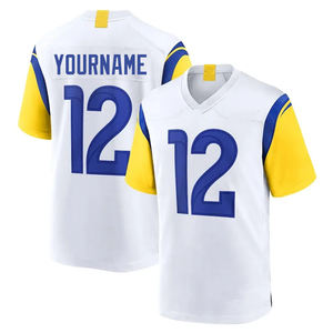 Los hombres personalizados usan la pantalla gráfica de impresión Streetwear Boxy Drop Shoulder poliéster de gran tamaño <span class=keywords><strong>azul</strong></span> de fútbol americano <span class=keywords><strong>camiseta</strong></span> - Product Image 4