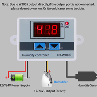 W3005 XH-W3005 numérique hygromètre hygromètre contrôleur 12V 24V AC 110-220V 10A relais régulateur de tension capteur d'humidité