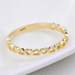 Anillo de Eternidad con Corazón para Mujer H218, Chapado en Oro de 18K, Aleación, Joyería de Moda, Regalo para Ella - Product Image 3