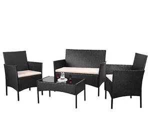 Rattan garden furniture sofa hot steel frame rattan style living garden