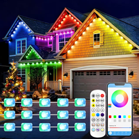 Lampes LED ponctuelles extérieures permanentes Smart Rgbic, contrôle par application, synchronisation musicale, éclairage paysager pour les fêtes, éclairage de gouttière pour la décoration de Noël