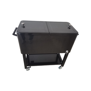 73L Steel Cooler <strong>Cart</strong> Ice Bucket <strong>Rolling</strong> <strong>Cart</strong> Wine Beer Beverages Cooler with Wheels - Product Image 3