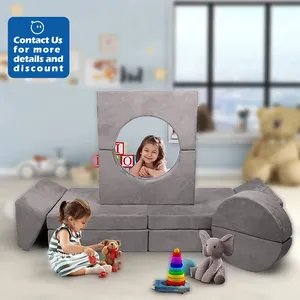 Sofá de juego infantil de espuma para interior personalizado, sofá modular infantil para sala de estar, juegos de juegos suaves para niños y niñas