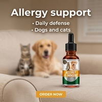Soutien Immunitaire Liquide pour la Santé de la Peau et du Pelage du Chien avec Colostrum et Racine d'Astragale pour le Soulagement des Allergies et le Renforcement Immunitaire - Durée de Conservation de 2 Ans