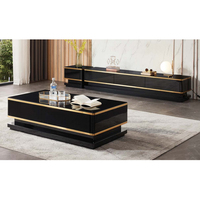Ensemble de meuble TV et table basse en bois blanc de style nordique moderne, table basse de salon, tables basses en bois pour la maison, luxe