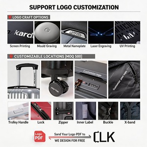 프리미엄 광택 PC 쉘과 마이크로파이버 가죽 손잡이, 접이식 러기지 훅 시스템, TSA 잠금장치가 있는 튼튼한 여행용 캐리어 - Product Image 4