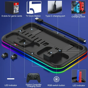 Nuevo soporte de refrigeración multifuncional <span class=keywords><strong>para</strong></span> Nintendo <span class=keywords><strong>para</strong></span> Switch Joy Con pegatina Joypad controlador cargador estación de carga <span class=keywords><strong>tarjeta</strong></span> - Product Image 5