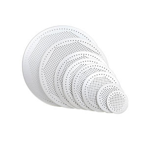 Plateau en aluminium rond perforé Plateau de cuisson pour pizza <span class=keywords><strong>Plaque</strong></span> à pizza en croûte croustillante avec trous - Product Image 1