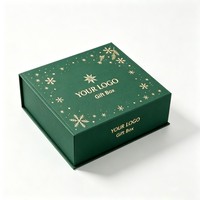 Boîte en carton de luxe recyclable personnalisable à thème de Noël magnétique pour bijoux, bonbons, vêtements, parfums, cadeaux, vente en gros