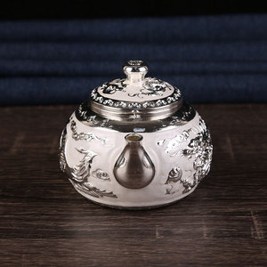 <span class=keywords><strong>Set</strong></span> <span class=keywords><strong>da</strong></span> tè Gongfu in argento di alta gamma, teiere, vino per banchetti nuziali cinesi, drago e regalo aziendale IT - Product Image 2