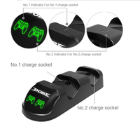 Station de charge double USB 2026 avec indicateurs LED pour manettes de jeu Playstation 4/Slim/Pro
