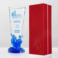 Trophée Cheval Triomphant Jadevertu 2026 - Verre de cristal LIULI sablé et gravé, durable, imprimé UV LJ1085