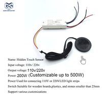 Saklar Sensor Sentuh Kayu Tegangan Tinggi 110V 220V, Sensor Sentuh Tersembunyi dengan Gerakan Tangan untuk Lampu LED Lemari Pintar