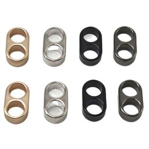 Boucle de réglage moderne en alliage de zinc plaqué argent de 8 mm de diamètre intérieur, forme de 8, double trou, quincaillerie antidérapante pour corde et vêtement - Product Image 1