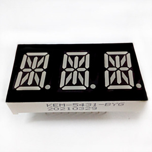 Siêu màu xanh lá cây 0.54 inch 3 chữ số 14 đoạn chữ và số LED hiển thị Houkem-5431-A/BSG - Product Image 1