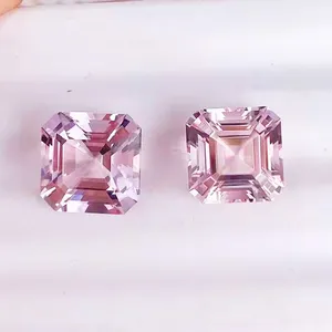 Asscher Cut 5.0mm ~ 10.0mm Good Quality Medium Pink Color Gemstone Natural Rose Morganite Wholesale Price Natural Pink Morganite