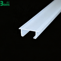 Profilé d'extrusion PC personnalisé Bming, diffuseur de lumière industriel moderne en plastique blanc laiteux, canal en U à barbelures, éclairage linéaire LED