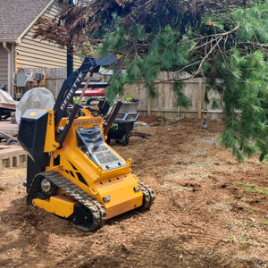 Promotion <span class=keywords><strong>Mini</strong></span>-chargeuse compacte sur chenilles à moteur et pompe, polyvalente, avec motoculteur rotatif, tondeuse et débroussailleuse, chenilles en caoutchouc - Product Image 1