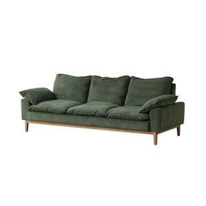 Canapé d'angle trois places de style japonais, design rétro nordique en tissu pour salon ou petit appartement - Product Image 5