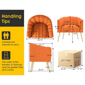 Sillón Moderno de Terciopelo con Patas Doradas, Silla de Descanso en Oferta para Comedor, Hotel, Sala de Estar y Dormitorio - Product Image 2