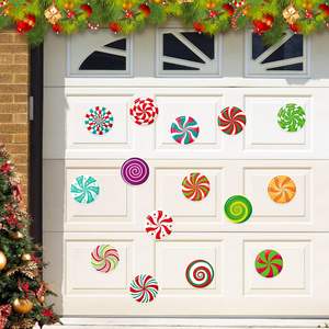 Décorations de Noël transfrontalières, aimants ronds pour pare-chocs de voiture en forme de sucette, aimants pour porte de garage en forme de bonbon à la menthe, aimants pour réfrigérateur - Product Image 6
