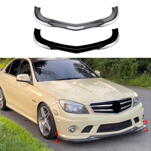 Mercedes-Benz C-Class Front Bumper Piano Black Carbon Fiber Texture 2007-2010 ABS Material - Product Image 4