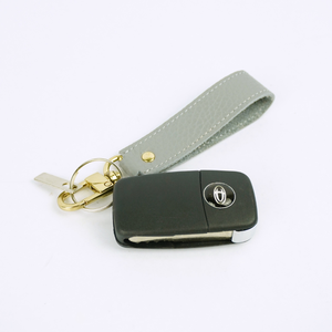 Porte-clés en cuir italien véritable avec logo personnalisé, impression UV durable, cadeau d'entreprise haut de gamme, fabricant OEM ODM - Product Image 3