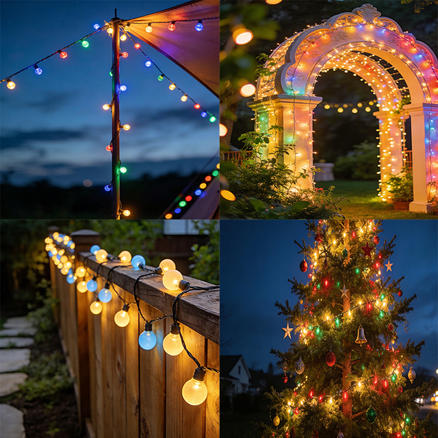 24V Battery Operated RGBIC Twinkle Lights with Controller, IP65 Waterproof for Balcony Railing & Fence Decor