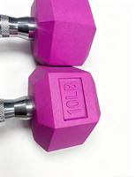 Ensemble d'haltères hexagonales en PVC/TPE colorées avec logo personnalisé pour l'exercice à domicile des hommes - Équipement de fitness durable pour la salle de sport