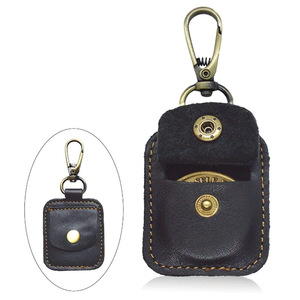 Cross-border best-selling commemorative <b>coin</b> protective <b>case</b>, simple retro <b>coin</b> bag, custom medal badges, PU leather keychains, - Product Image 1