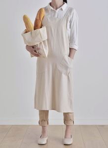 Cotton Linen <b>Aprons</b> to Personalize for Women Japanese Cute Kitchen <b>Cooking</b> <b>Aprons</b> Solid - Product Image 4