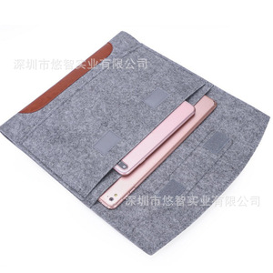 Étui pour tablette en patchwork de feutre et de cuir personnalisé, étui de protection antichoc, accessoire pour tablette. - Product Image 3