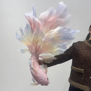 Meichen handmade khổng lồ cá vàng hoa cho cửa sổ trang trí gian hàng ảnh đạo cụ cho kỳ nghỉ bầu không khí mô phỏng nhựa - Product Image 4