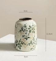 Vase en céramique artisanal vintage TG avec motif de vigne florale, vase décoratif élégant pour la maison et la décoration de mariage
