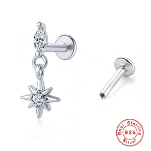 Piercing a Cerchio in <span class=keywords><strong>Argento</strong></span> Sterling 925 per Daith, <span class=keywords><strong>Helix</strong></span> e Cartilagine, con Base Piatta, per Donne - Product Image 3