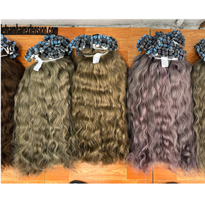 Deep Curly Tape in Human Hair <b>Extensions</b> High Quality Vietnamese Virgin Hair Ash Brown for Professional Hair Business - Product Image 1