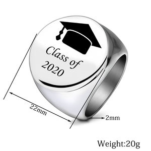 Bague de graduation universitaire personnalisée Zhongzhe 2026, étanche, tailles 7-15, en acier inoxydable anti-ternissement, cadeau pour hommes - Product Image 5