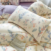 Luxe nouveau coton mousse Jacquard imprimé frais comme doux et confortable ensemble de draps de lit quatre pièces feuilles imprimé couverture ensembles de literie