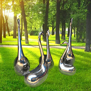Escultura de Cisne de Acero Inoxidable con Acabado de Espejo, Decoración para Jardín, Plaza o Paisaje, Figura Artística - Product Image 2