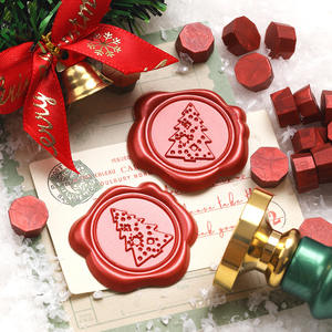 Pegatinas de Sello de Cera para Árbol de Navidad, Redondas, con Relieve, Decoración Navideña, Sellado de Sobres - Product Image 2